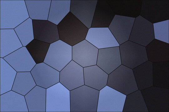 Abstract mosaic illustration with shades of blue and gray