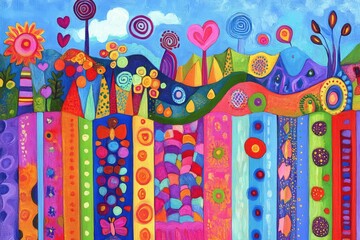 Obraz premium Colorful Abstract Landscape Artwork