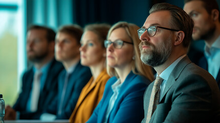 Obraz premium group of business people in conference meeting in the office.