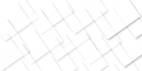 Minimal White Abstract Geometric Background with Overlapping Square Layers