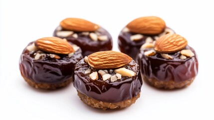 Sweet date treats topped with almonds