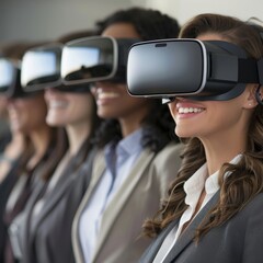 Cheerful Real Estate Agents Enjoying Virtual Collaboration Together