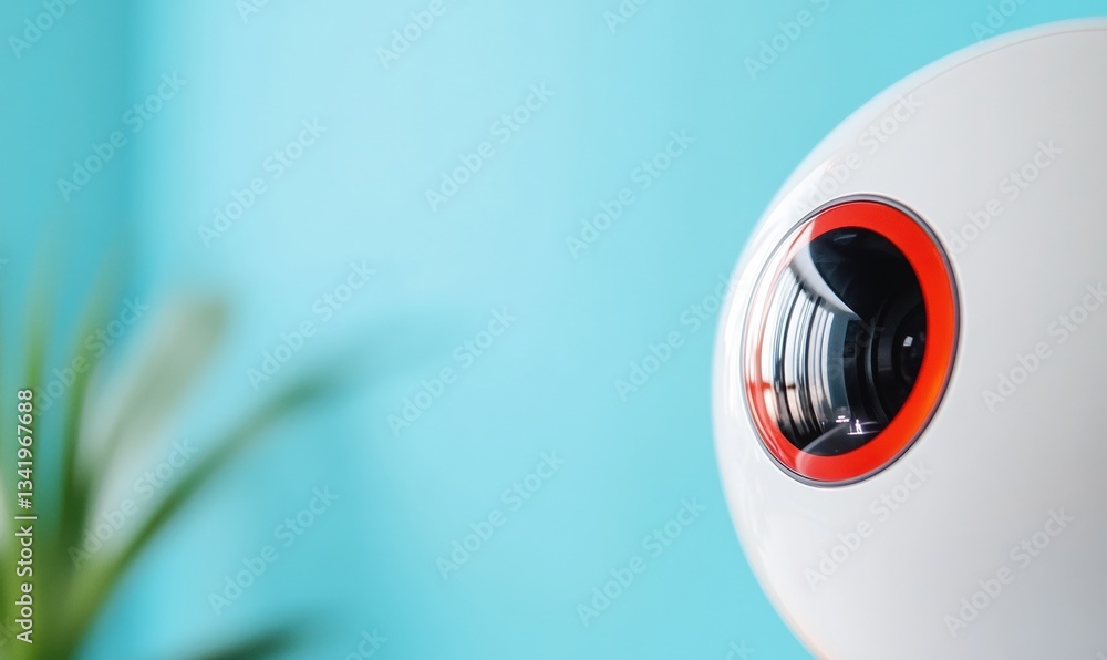 Leinwandbilder futuristic ai companion sleek minimalist robotic sensor orb with intelligent design - next-gen inter