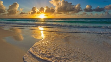 Tropical Sunrise Beach Scene
