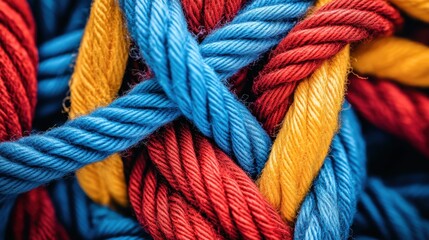 Colorful Twisted Ropes in a Vibrant Abstract Pattern for Textiles