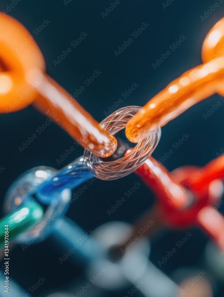 Fototapete Interconnected Data Flow Luminescent Network Visualization of Digital Connectivity, Quantum Networking Fusion with Technologically Advanced Optical Cable Intersection