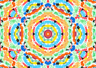 A colorful pattern created using a collage of one photograph, which was repeated nine times in the photo editor GIMP. Created with GIMP