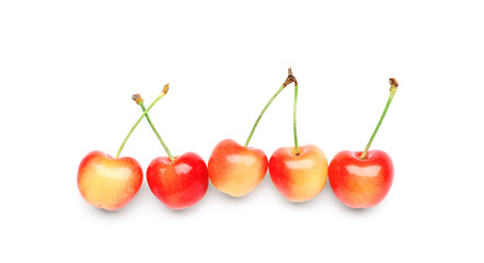 Sweet cherries on white background