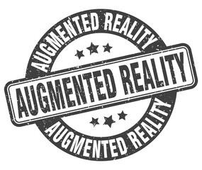 augmented reality stamp. augmented reality label. round grunge sign