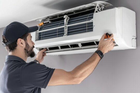 HVAC technicians installing and maintaining air conditioning units for optimal performance