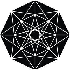 vector Geometric Spiral within a Decagon ion white background