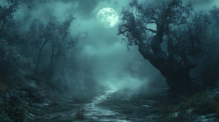 Obraz premium night in the forest