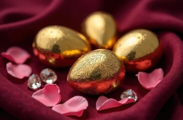 Easter still life with a basket filled with painted eggs, fresh colors, vertebrae branches and Easter cake