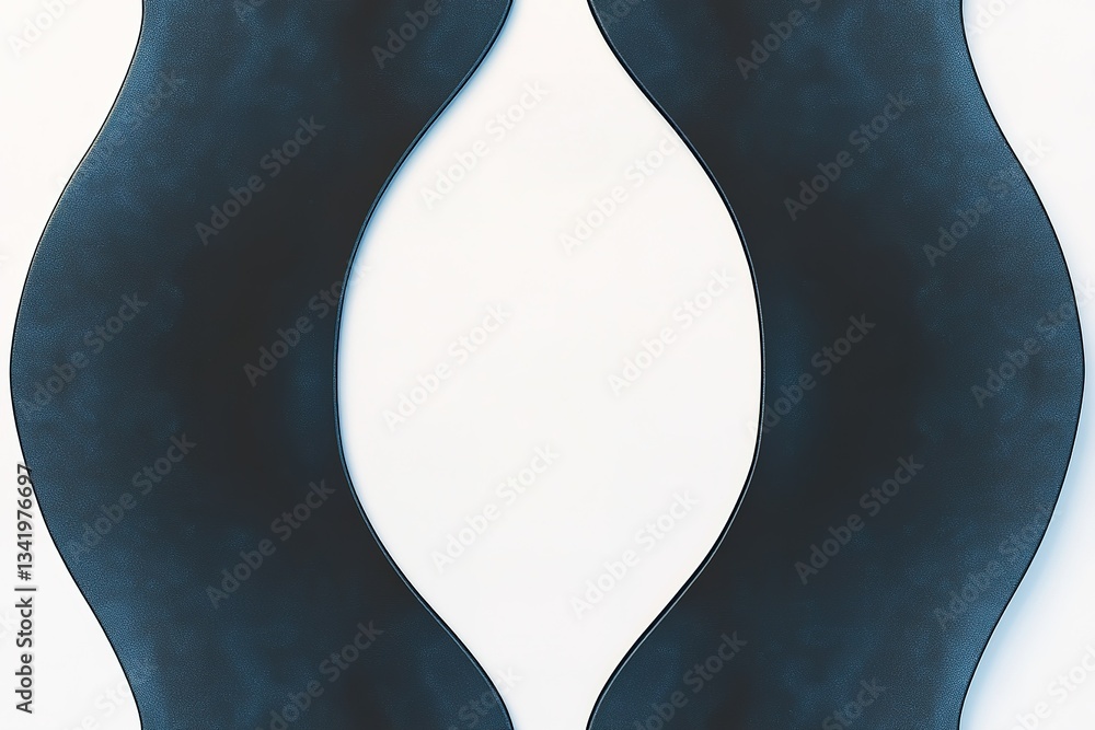 Poster abstract symmetrical design with dark curved shapes creating an oval negative space