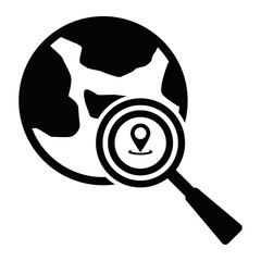 Globe Location Search Icon