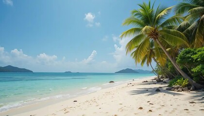Obraz premium Palm Trees Deserted Island