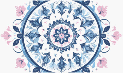 Modern vector illustration of a decorative round mandala design, easily editable.