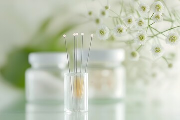 Acupuncture needles on display