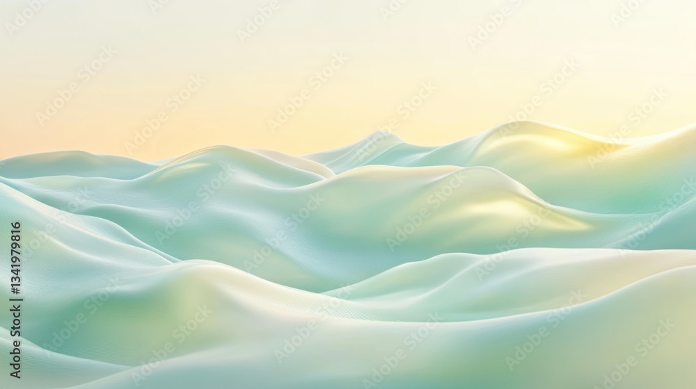 Poster serene undulating surface with soft pastel hues and smooth texture
