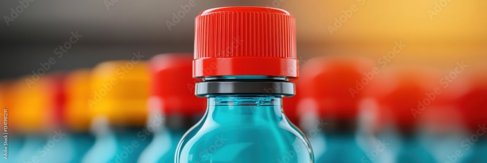 Aufkleber Hyper-Efficient Smart Manufacturing AI-Driven Beverage Production Showcasing Precision Industrial Automation with Vibrant Color-Coded Bottling Technology