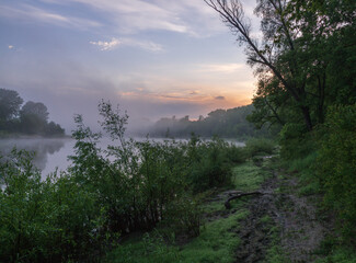 Fototapeta premium sunrise over the river