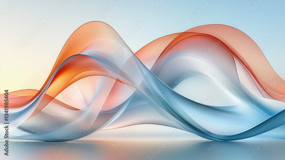 Poster abstract wave: an artistic depiction of flowing, colorful waves in an ethereal, dynamic composition,