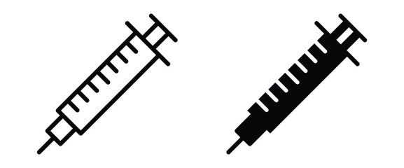 Syringe icon vector isolated on white background. syringe outline vector icon from health and medical collection for web
