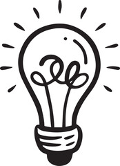 Doodle Lightbulb Icon Vector Art - Creative Idea Symbol