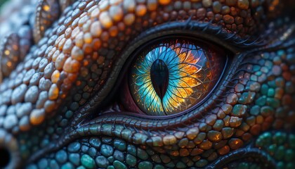 Fototapeta premium Mystical Dragon Eye Close Up
