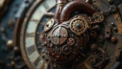 Surreal Clockwork Heart Steampunk