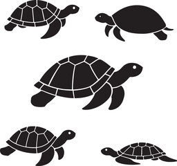 the art of turtle silhouette victor design image isolated on the white background.