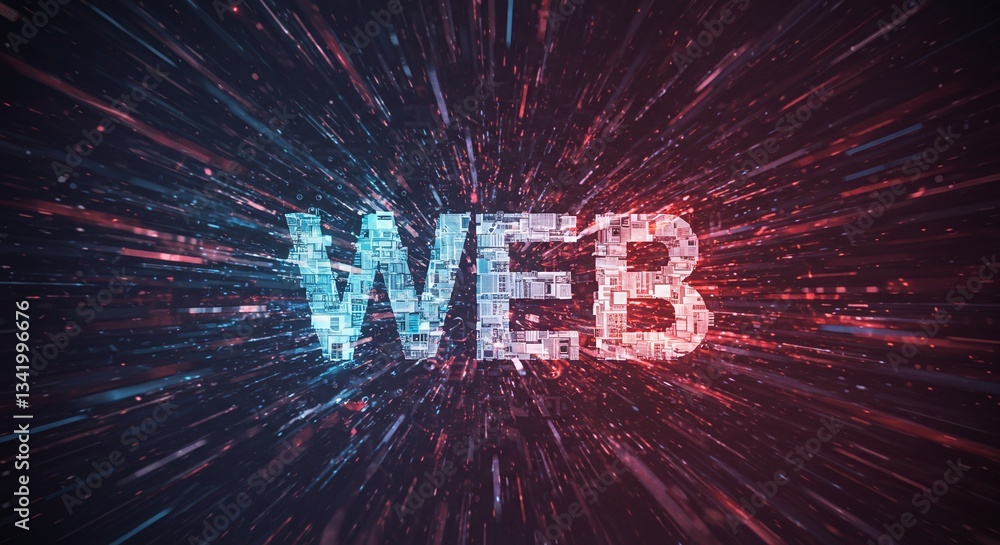 Poster digital web explosion: an artistic depiction of the word 