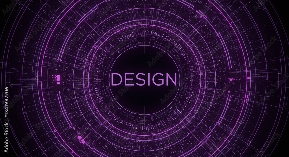 Poster digital design: a striking digital design composition features the word 