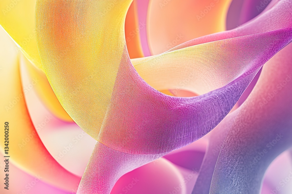Aufkleber abstract multicolored ribbons creating a sense of flow and movement in vibrant hues