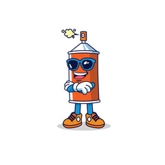 Naklejka premium Cute spray can character mascot illustration
