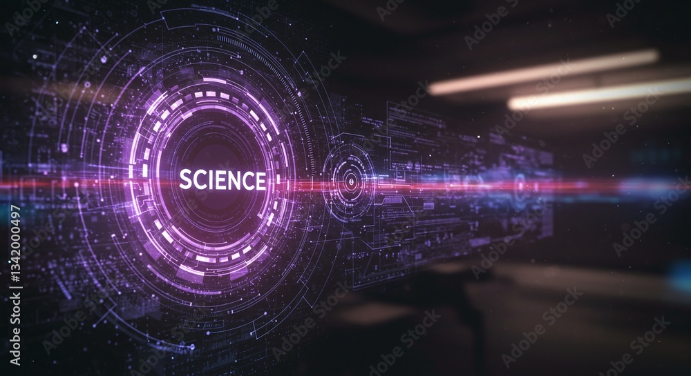 Poster science futuristic interface: a captivating futuristic interface with a prominent 