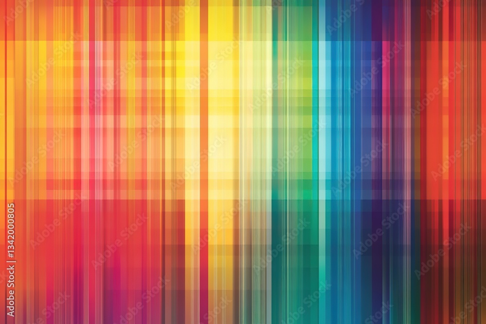 Poster abstract vibrant color spectrum created with vertical and horizontal lines forming grid