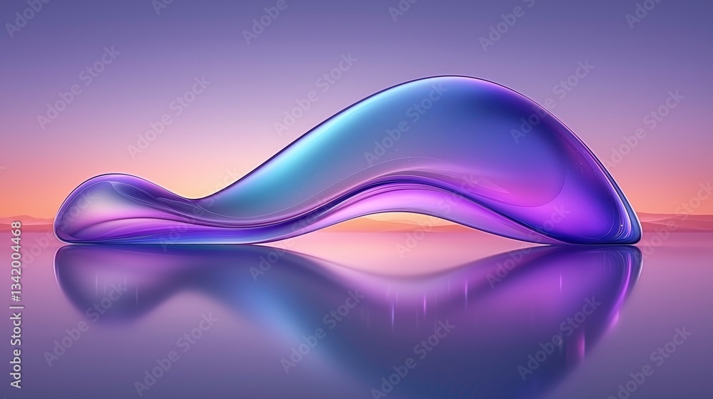 Poster abstract artistic sculptural form: a captivating display of a smooth, glossy, abstract sculptural fo