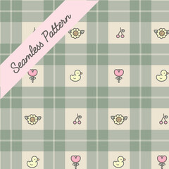 Kawaii seamless pattern