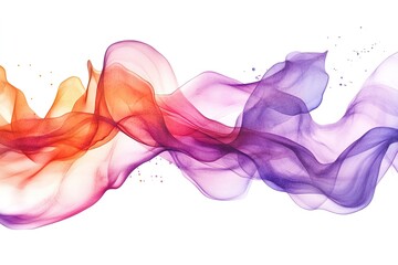 Fototapeta premium Abstract flowing waves of colorful transparent smoke on white background Elegant style