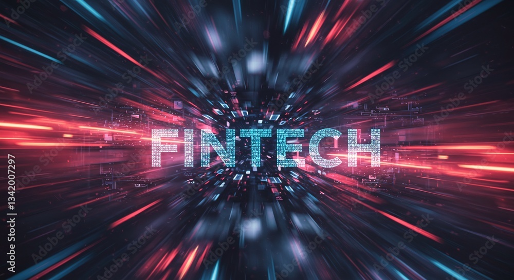 Poster fintech's digital pulse: a captivating visual of 