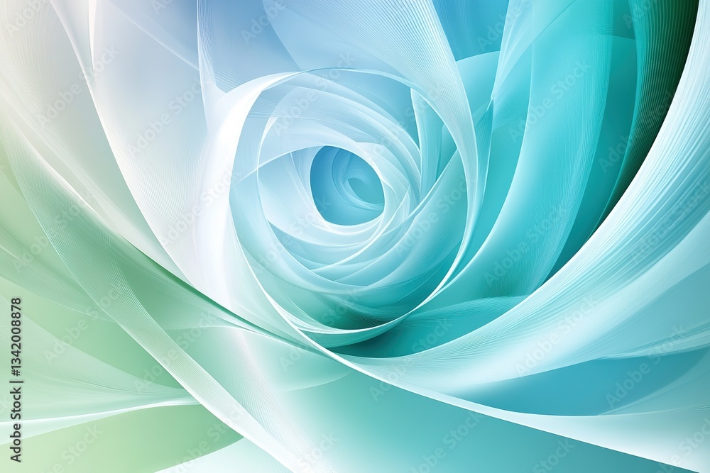 Aufkleber swirling ribbons of teal and white intertwine in an abstract and dynamic composition