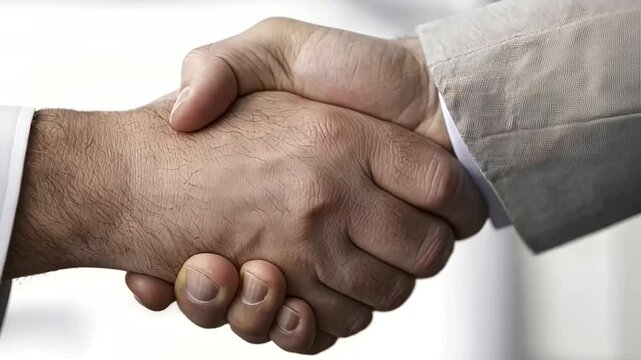 Handshake between two executives with quality guarantee mark in paperwork