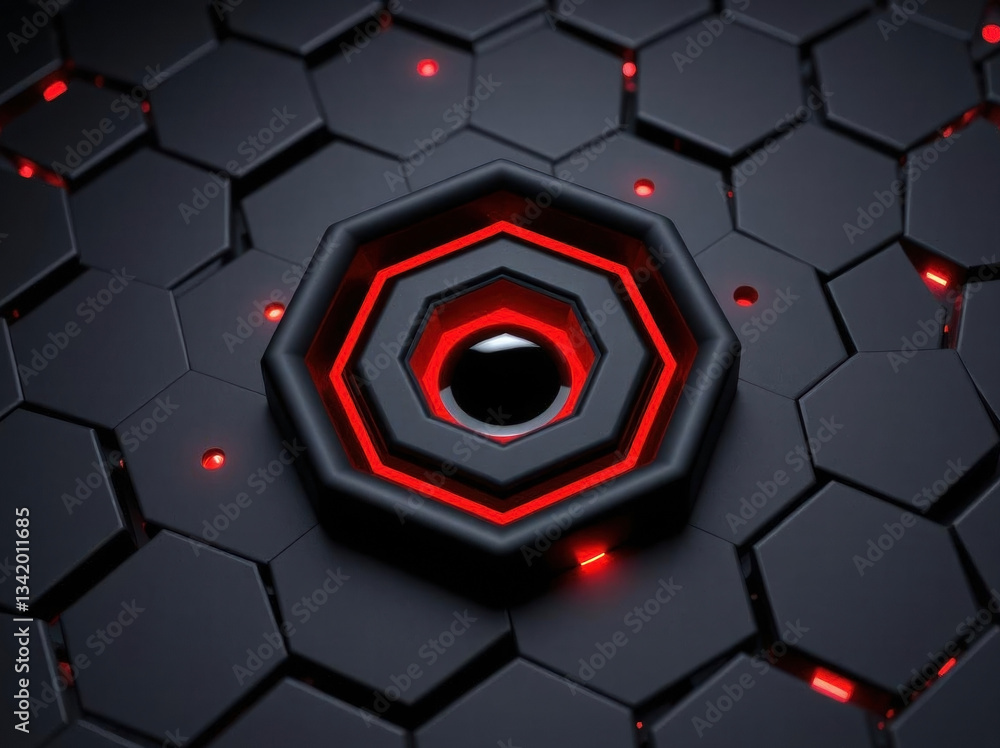 Poster abstract technology futuristic tech background. modern black red background illustration. digital hi