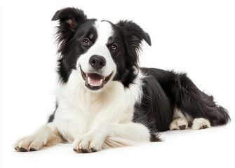 Fototapeta premium Happy Black and White Border Collie Resting