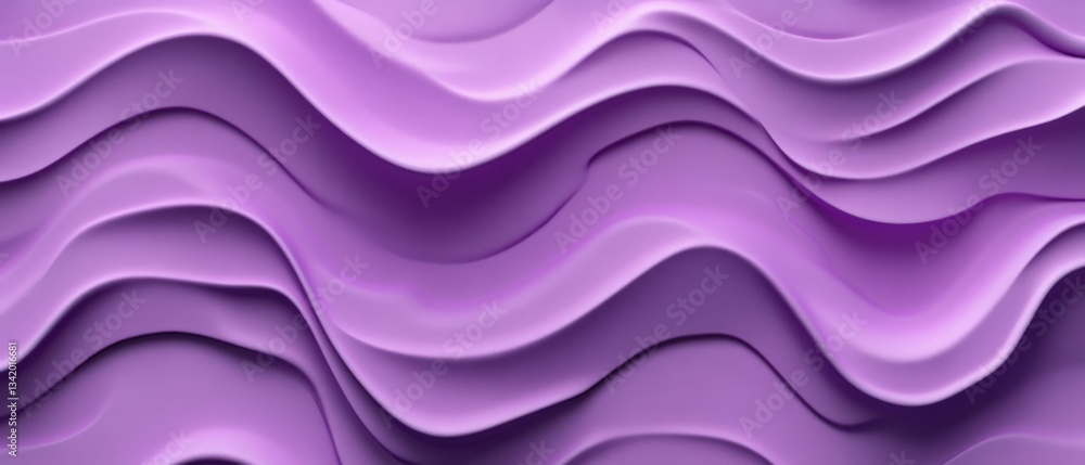 Poster Abstract Lavender Waves Background, a soft and elegant texture with smooth curves and subtle shadows for modern design and creative projects