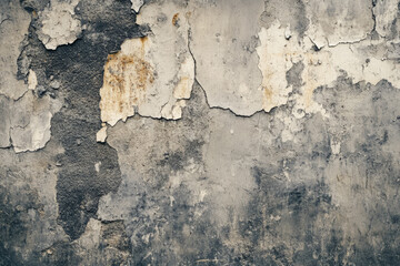 Obraz premium Textured weathered peeling paint on old concrete wall surface
