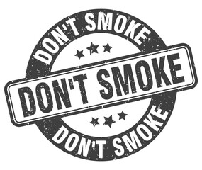 don't smoke stamp. don't smoke label. round grunge sign