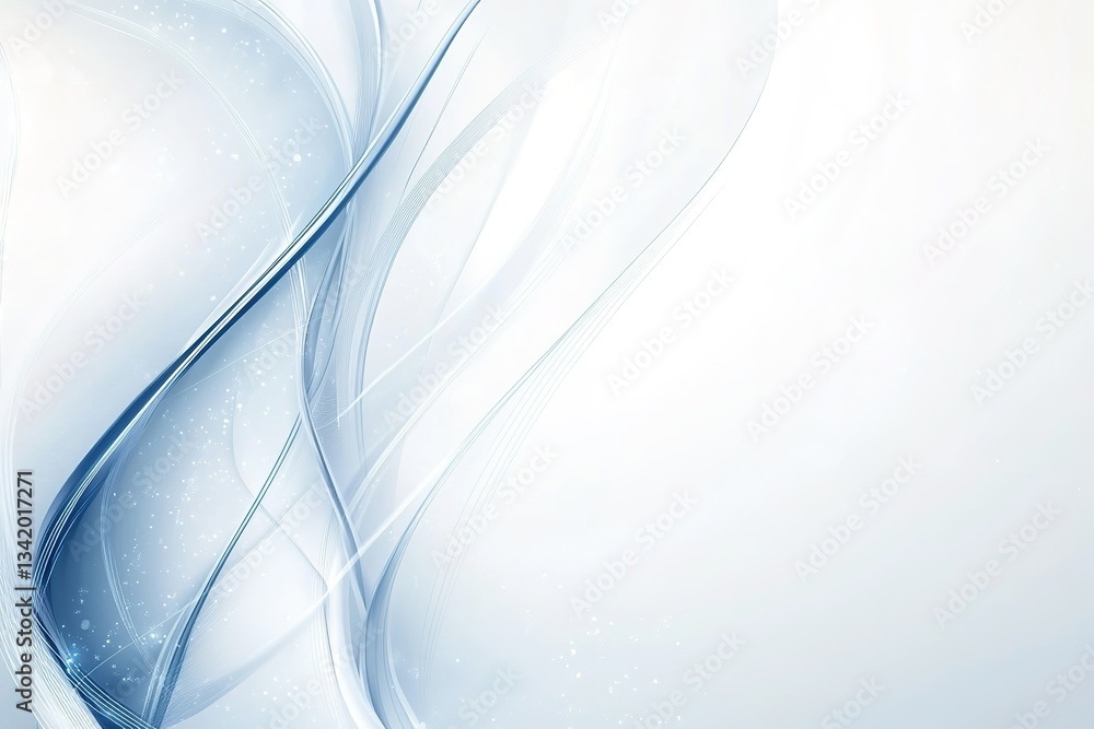 Poster elegant blue and white abstract design featuring flowing lines and subtle texture details