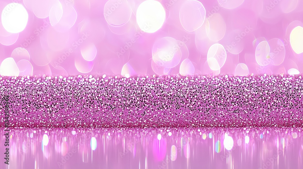 Poster sparkling elegance: a shimmering display of pink glitter creates a mesmerizing effect, its surface r